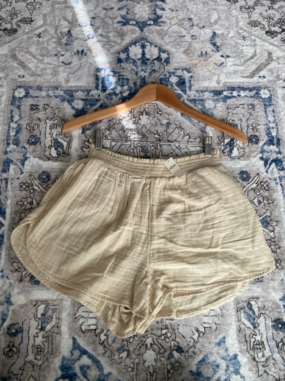 NWT Aerie Women's Cotton Cream Shorts with Elastic Waist